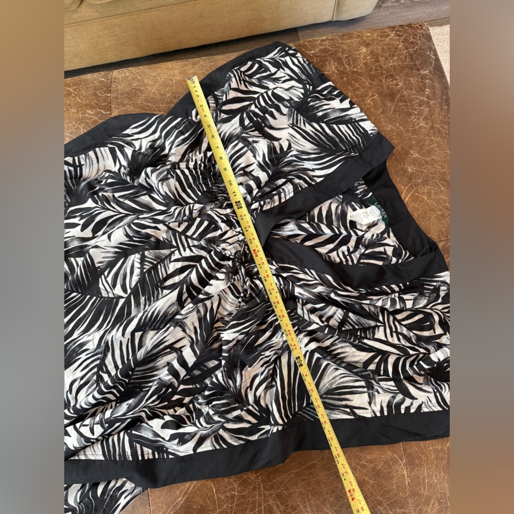 Ralph Lauren Black and cream (white) Tropical Leaf Swim Coverup - Picture 2 of 4